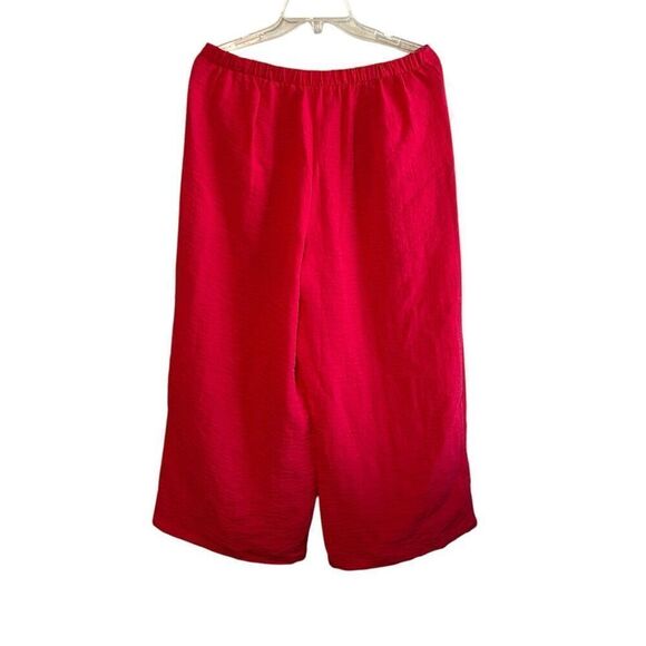 Habitat Cropped Wide Leg Pants Capri Rayon Blend Stretch Pink Sz Lg. - Picture 2 of 7